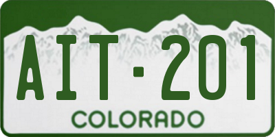 CO license plate AIT201