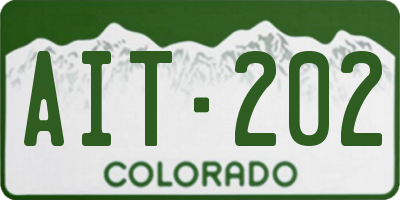 CO license plate AIT202