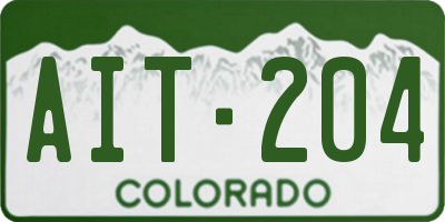 CO license plate AIT204