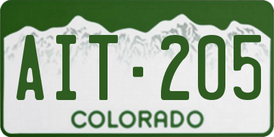 CO license plate AIT205