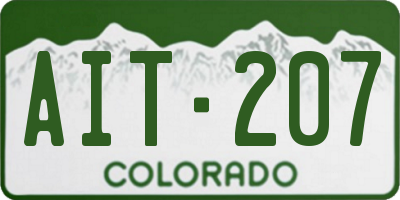 CO license plate AIT207