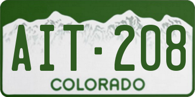 CO license plate AIT208