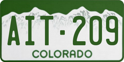 CO license plate AIT209