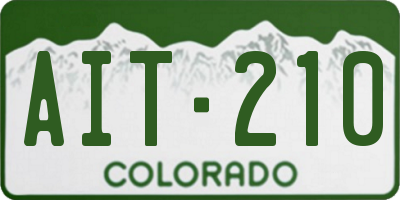 CO license plate AIT210