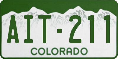 CO license plate AIT211