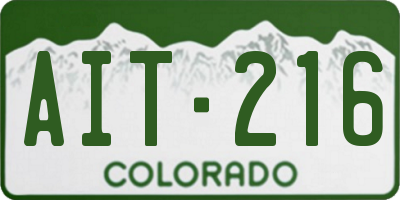 CO license plate AIT216