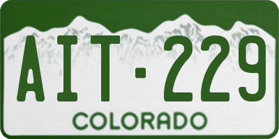 CO license plate AIT229