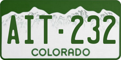CO license plate AIT232