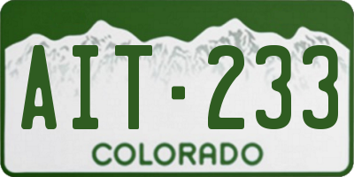 CO license plate AIT233