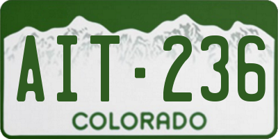 CO license plate AIT236