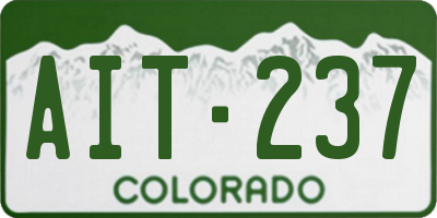 CO license plate AIT237