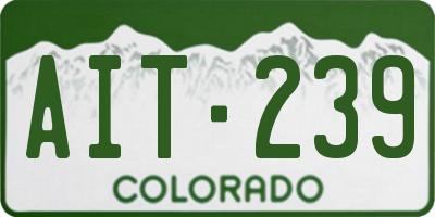 CO license plate AIT239