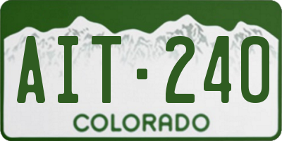 CO license plate AIT240