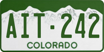 CO license plate AIT242