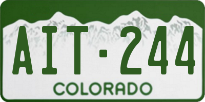 CO license plate AIT244