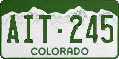 CO license plate AIT245