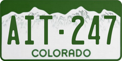 CO license plate AIT247