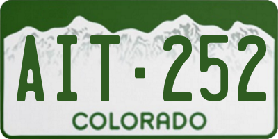 CO license plate AIT252