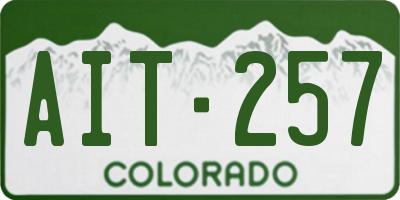 CO license plate AIT257