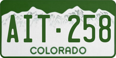 CO license plate AIT258