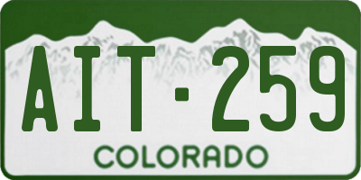 CO license plate AIT259