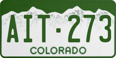 CO license plate AIT273