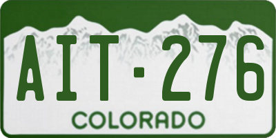 CO license plate AIT276