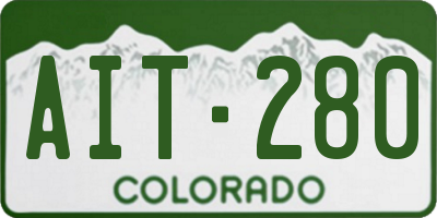 CO license plate AIT280