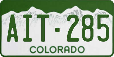CO license plate AIT285