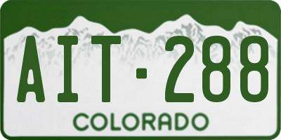 CO license plate AIT288