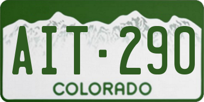 CO license plate AIT290