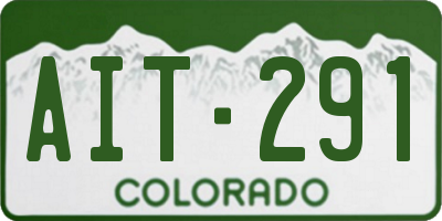 CO license plate AIT291