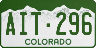 CO license plate AIT296