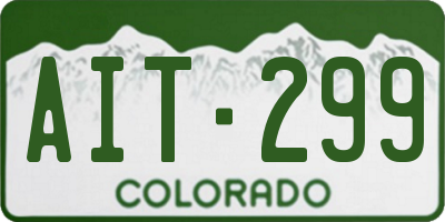 CO license plate AIT299
