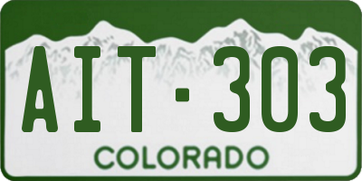 CO license plate AIT303