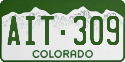 CO license plate AIT309