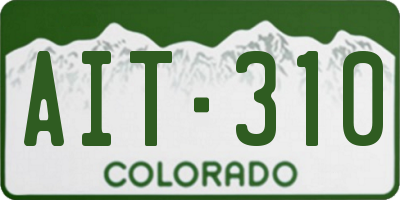 CO license plate AIT310