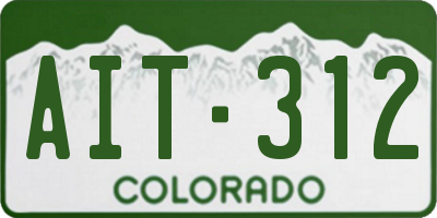 CO license plate AIT312