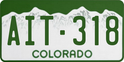 CO license plate AIT318