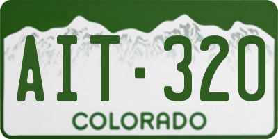 CO license plate AIT320