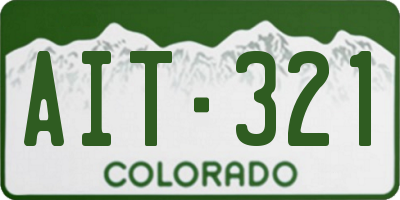 CO license plate AIT321