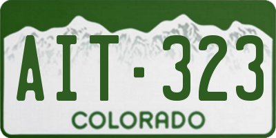 CO license plate AIT323