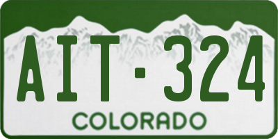 CO license plate AIT324