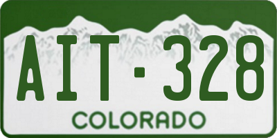 CO license plate AIT328
