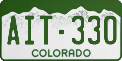 CO license plate AIT330