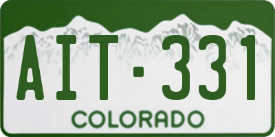 CO license plate AIT331