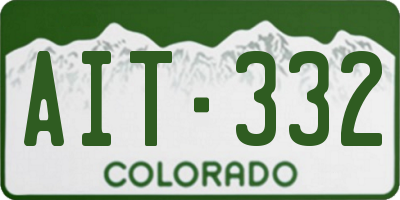 CO license plate AIT332