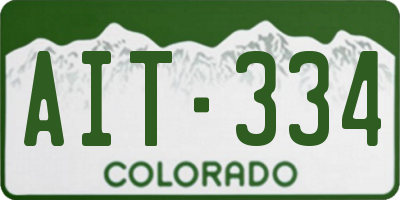 CO license plate AIT334
