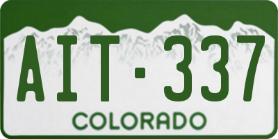 CO license plate AIT337