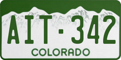 CO license plate AIT342